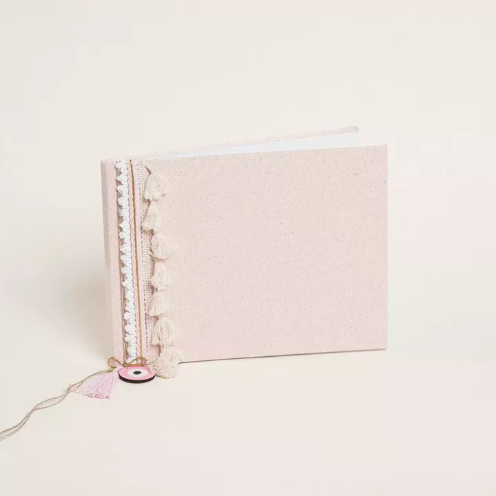 Beauty Home ΒΙΒΛΙΟ ΕΥΧΩΝ ΡΟΖ ΧΡΥΣΟ LUREX      