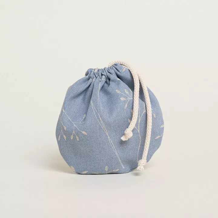 Beauty Home ΠΟΥΓΚΙ ΟΒΑΛ ΜΕ ΚΟΡΔΟΝΙ 13 x 14 cm  ΚΛΑΔΙΑ ΜΠΛΕ ΦΟΝΤΟ