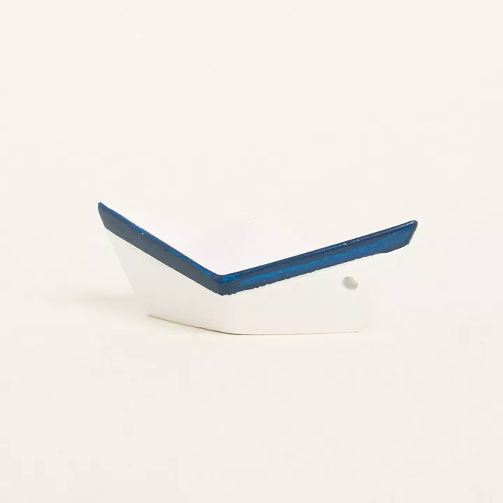 Beauty Home ΚΕΡΑΜΙΚΟ ΚΑΡΑΒΑΚΙ 7,5 x 3,5 x 3 cm ΛΕΥΚΟ / ΜΠΛΕ