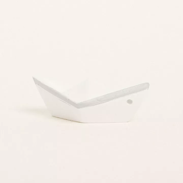 Beauty Home ΚΕΡΑΜΙΚΟ ΚΑΡΑΒΑΚΙ 7,5 x 3,5 x 3 cm ΛΕΥΚΟ / ΓΚΡΙ
