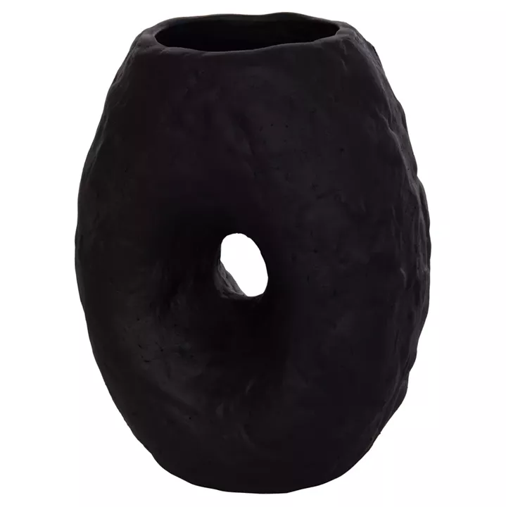 DECORATIVE TABLE VASE NAMENTIS HM4673.01S TERRACOTA IN BLACK COLOR--22x13x28Hcm.