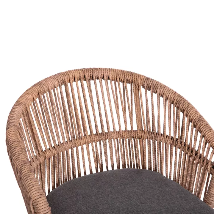 OUTDOOR DINING SET 7PCS KRUM HM21132.06 DARK GREY ALUMINUM-P.E.RATTAN