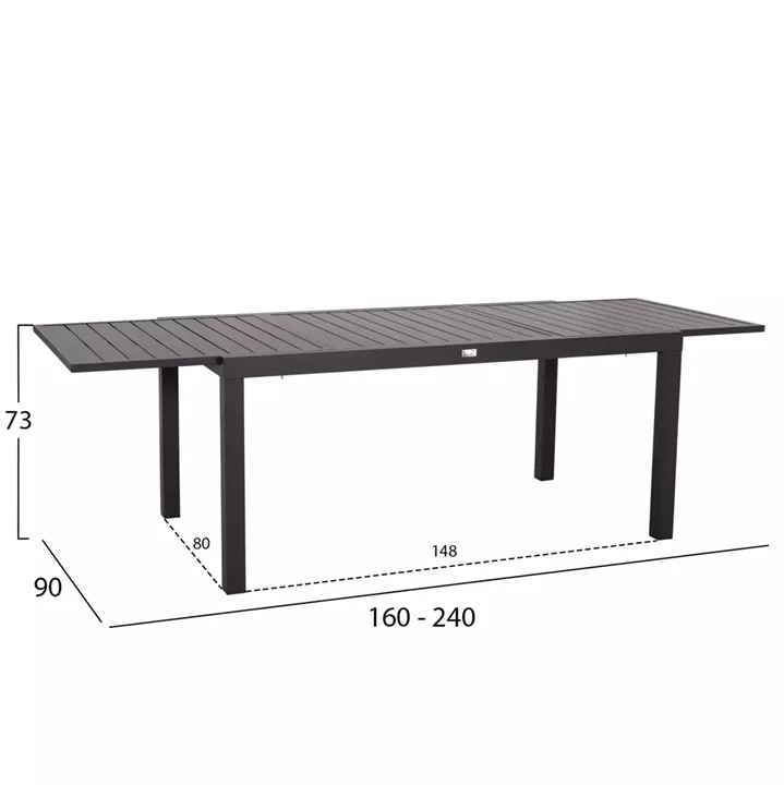 OUTDOOR DINING SET 7PCS KRUM HM21132.06 DARK GREY ALUMINUM-P.E.RATTAN
