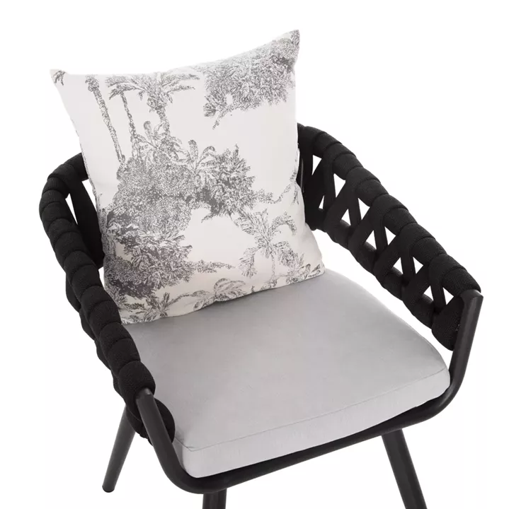OUTDOOR DINING SET 7PCS KRUM HM21132.07 DARK GREY ALUMINUM & P.E.ROPE