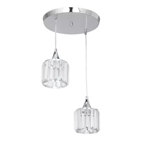 Ceiling light PWL-1025 pakoworld Ε27 metal chrome-glass D30x70cm