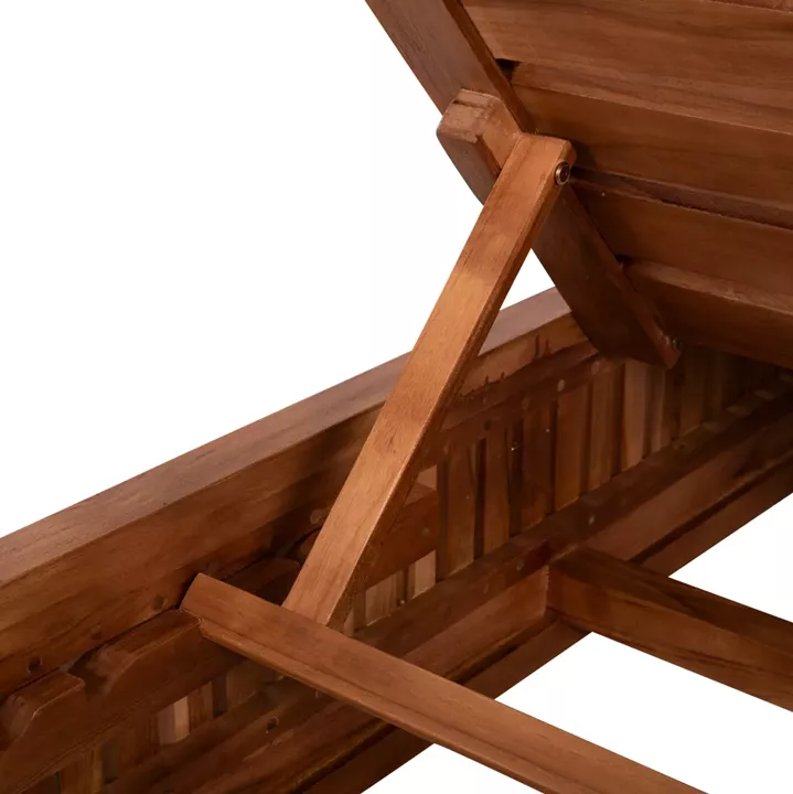 SUNLOUNGER WITHOUT CUSHIONS VERNON HM6331 TEAK WOOD IN NATURAL 200x80x25Hcm.
