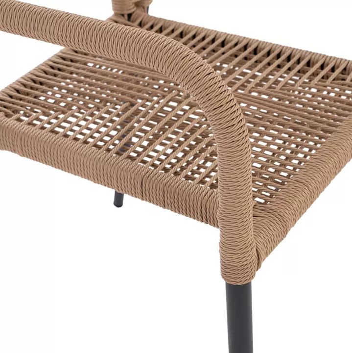 OUTDOOR DINING SET 7PCS KRUM HM21132.01 DARK GREY ALUMINUM-P.E.TWISTED RATTAN