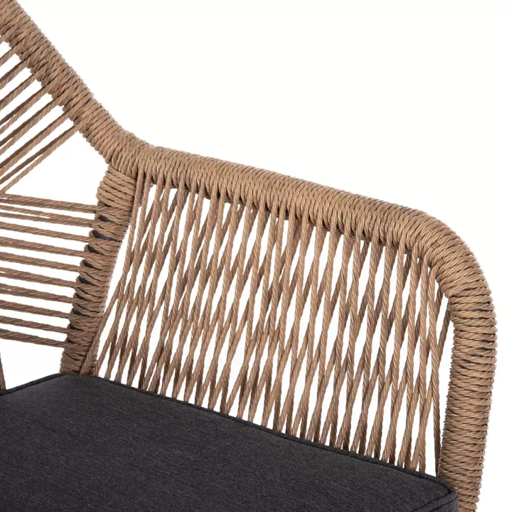 OUTDOOR DINING SET 7PCS KRUM HM21132.02 DARK GREY ALUMINUM-P.E.TWISTED RATTAN