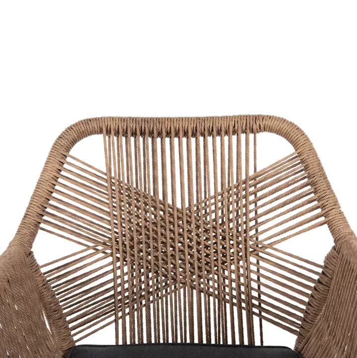 OUTDOOR DINING SET 7PCS KRUM HM21132.02 DARK GREY ALUMINUM-P.E.TWISTED RATTAN