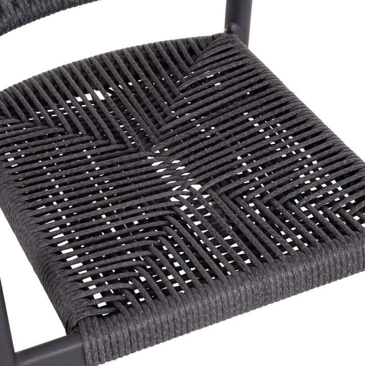 OUTDOOR DINING SET 7PCS KRUM HM21132.04 DARK GREY ALUMINUM-P.E.TWISTED RATTAN