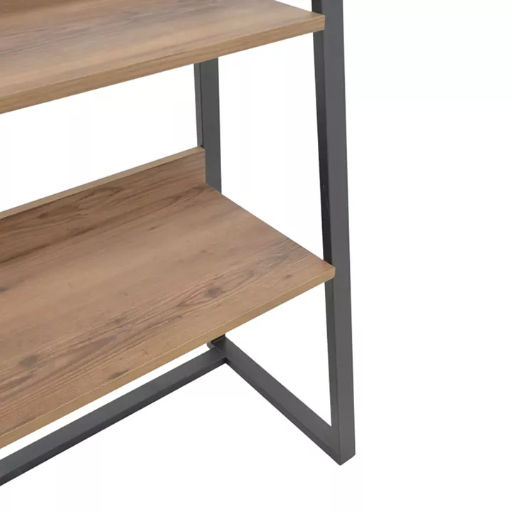 Bookcase Ryder pakoworld walnut-black 75x36x185cm