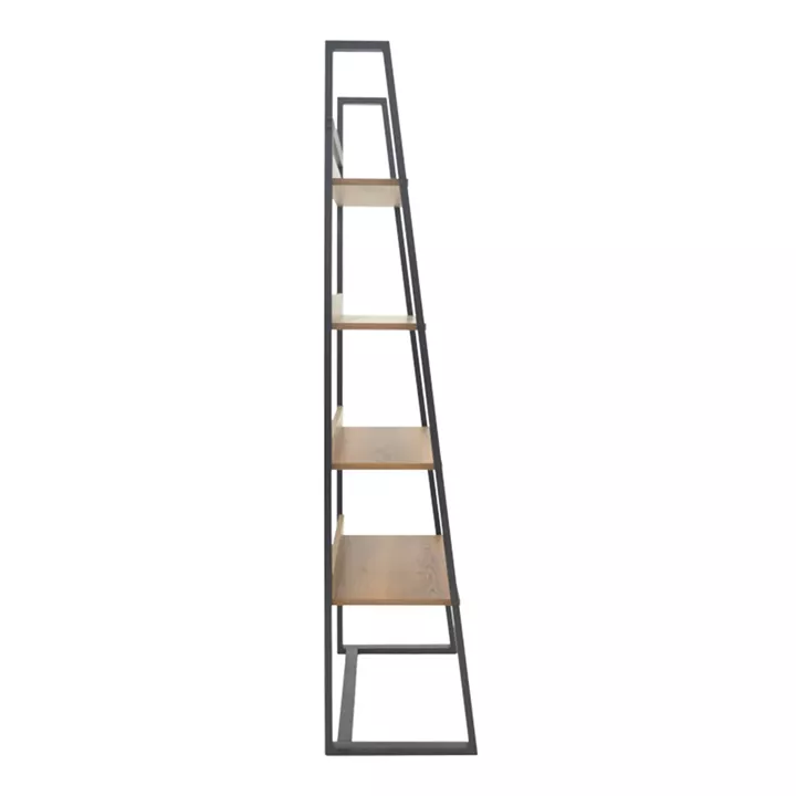 Bookcase Ryder pakoworld walnut-black 75x36x185cm