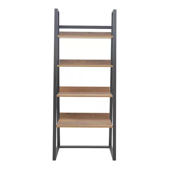 Bookcase Ryder pakoworld walnut-black 75x36x185cm