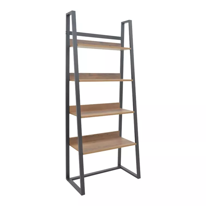 Bookcase Ryder pakoworld walnut-black 75x36x185cm