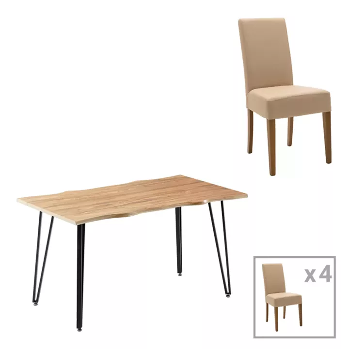 Dining table Ditta-Izzac pakoworld mocha- walnut 140x80x76cm