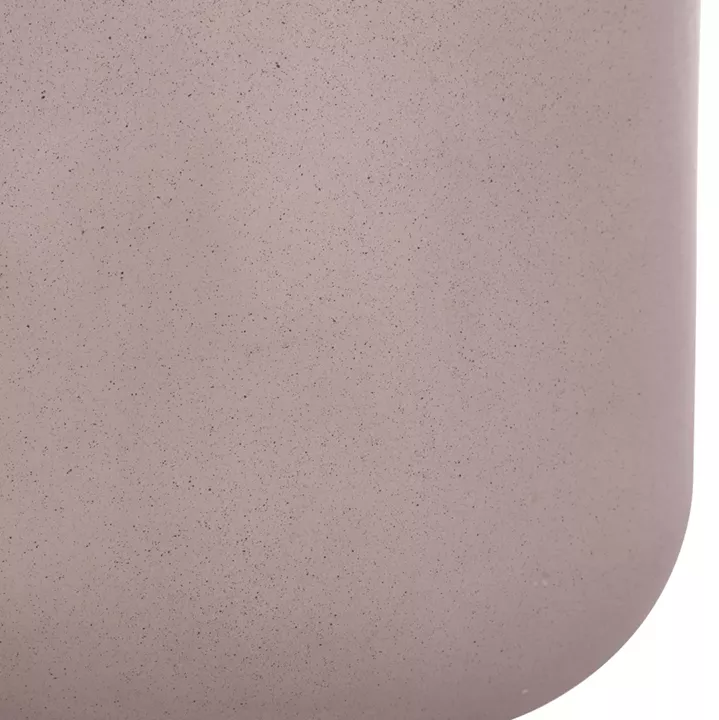 DECORATIVE FLOOR VASE LINTER HM4662.05L FIBER CEMENT IN MATTE GREY--TEAK WOOD Φ41x47Hcm.