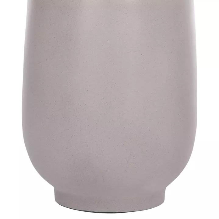 DECORATIVE FLOOR VASE LINTER HM4662.03S FIBER CEMENT IN GREY--TEAK WOOD Φ34x60Hcm.