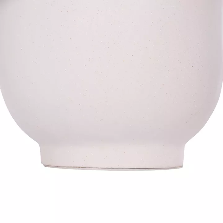 DECORATIVE FLOOR VASE LINTER HM4662.02S FIBER CEMENT IN WHITE--TEAK WOOD Φ34x60Hcm.
