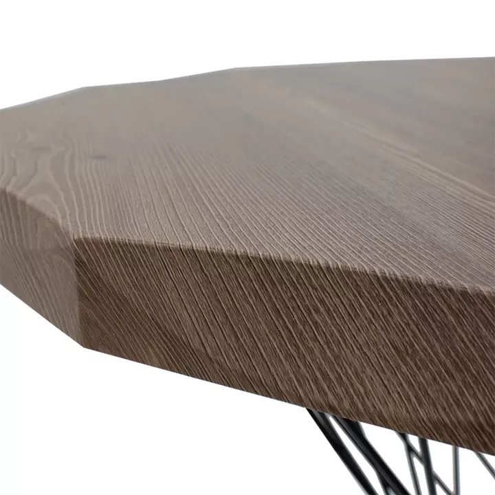 Dining table Table Ronlele pakoworld metal black-walnut D81x76cm