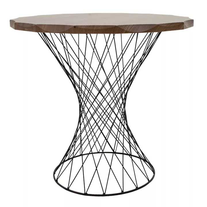Dining table Table Ronlele pakoworld metal black-walnut D81x76cm