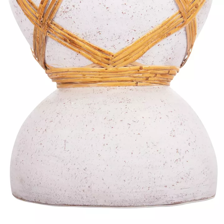 ΔΙΑΚΟΣΜΗΤΙΚΟ ΒΑΖΟ ΔΑΠΕΔΟΥ MAYNARD HM4672.02S FIBER CEMENT ΛΕΥΚΟ--RATTAN Φ27.5x50Υεκ