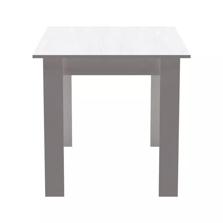 Dining table set of 5 pieces Manka-Gaston pakoworld in white color 110x80x77cm
