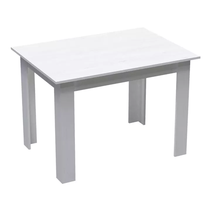 Dining table set of 5 pieces Manka-Gaston pakoworld in white color 110x80x77cm