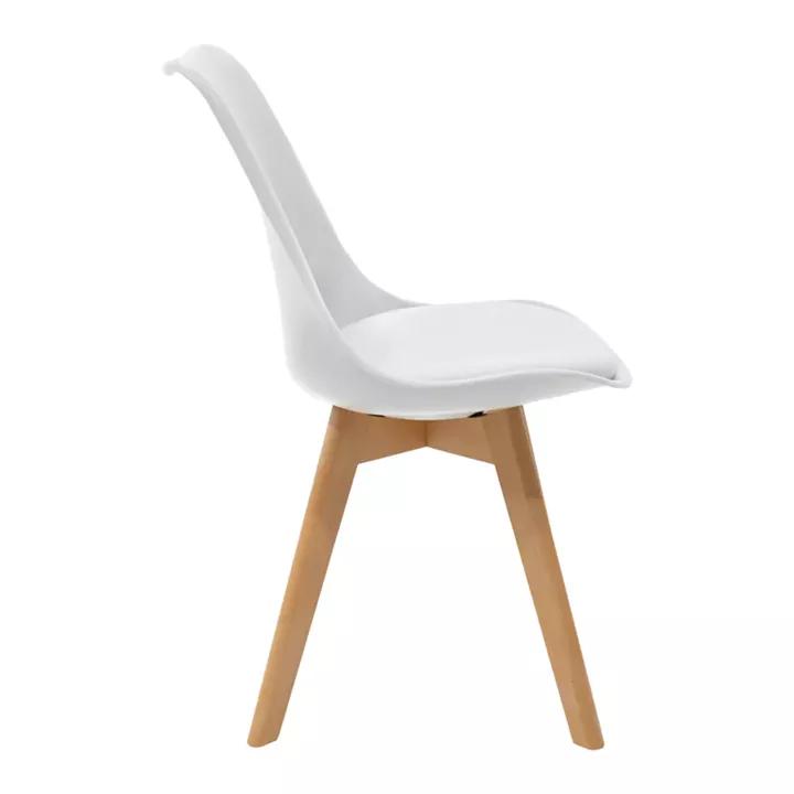 Dining table set of 5 pieces Manka-Gaston pakoworld in white color 110x80x77cm
