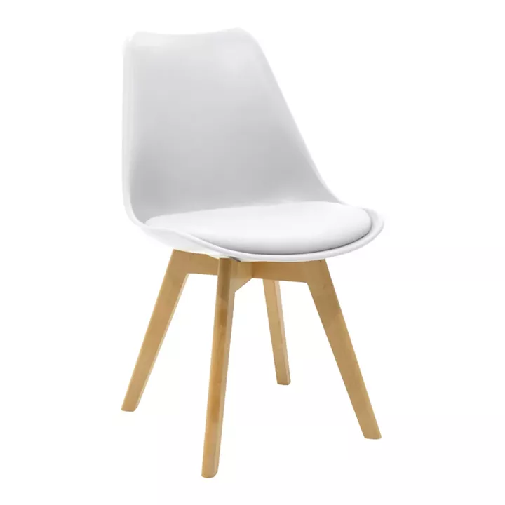 Dining table set of 5 pieces Manka-Gaston pakoworld in white color 110x80x77cm