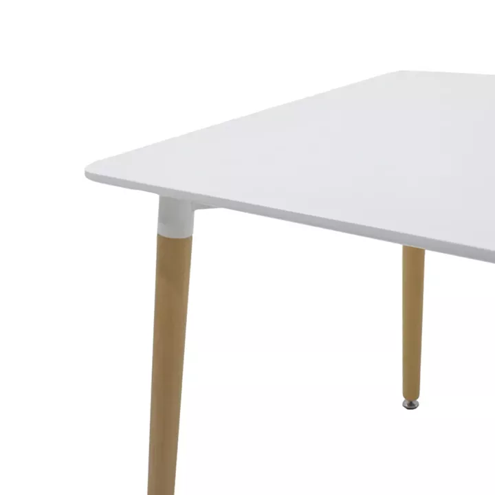 Dining table Natali-Gaston pakoworld set of 3 pieces in white 80x80x76cm