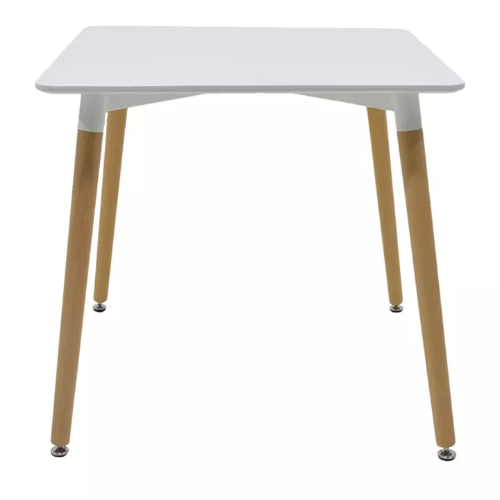 Dining table Natali-Gaston pakoworld set of 3 pieces in white 80x80x76cm