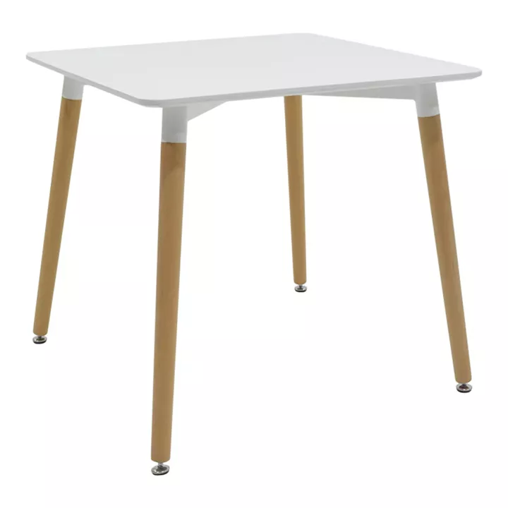 Dining table Natali-Gaston pakoworld set of 3 pieces in white 80x80x76cm