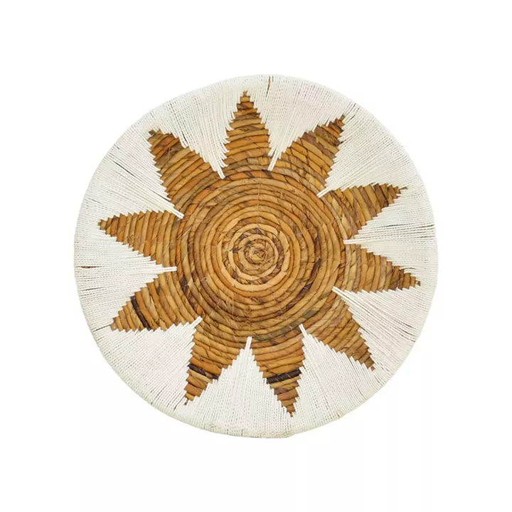 Wall decorative Circy Inart wicker set of 3 pieces in white-beige color