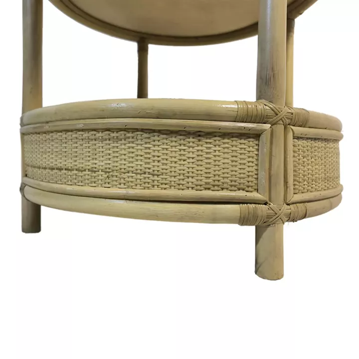 Moody side table pakoworld pe rattan in natural color D55x51cm