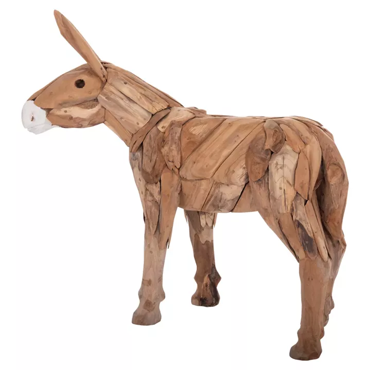 DECORATIVE DONKEY HM4387 RECYCLED TEAK WOOD IN NATURAL COLOR 103x33x99,5Hcm.