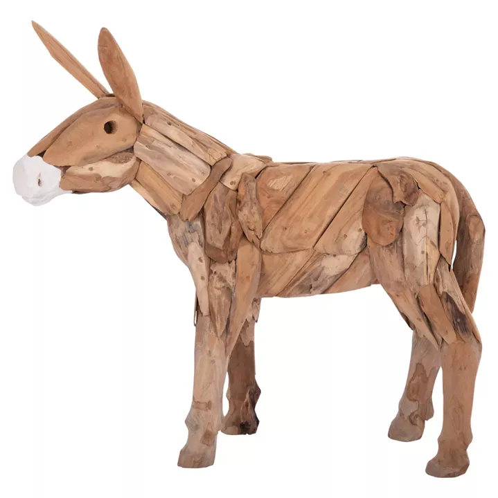 DECORATIVE DONKEY HM4387 RECYCLED TEAK WOOD IN NATURAL COLOR 103x33x99,5Hcm.
