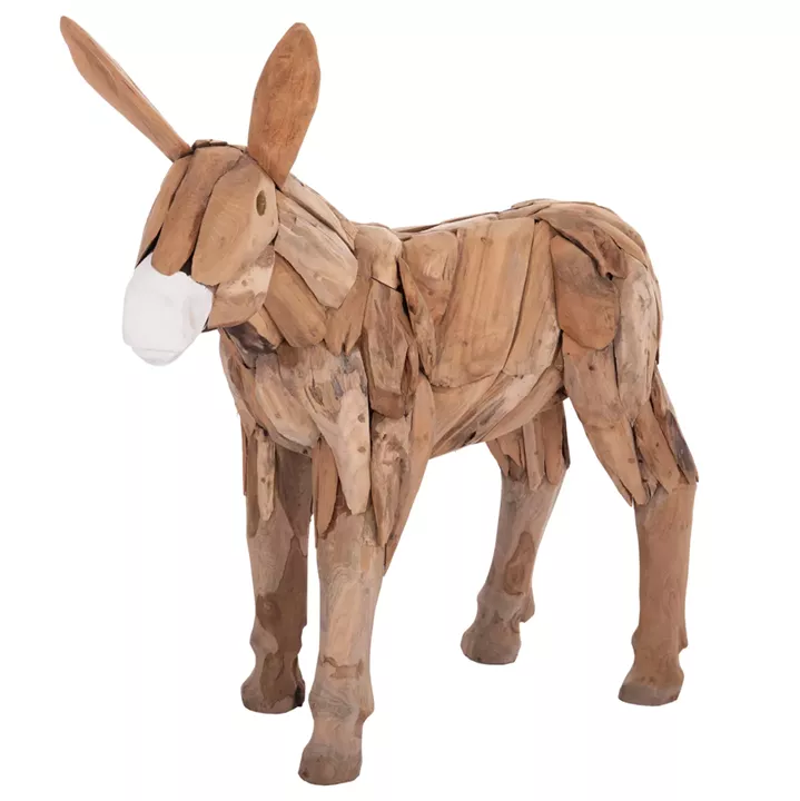 DECORATIVE DONKEY HM4387 RECYCLED TEAK WOOD IN NATURAL COLOR 103x33x99,5Hcm.