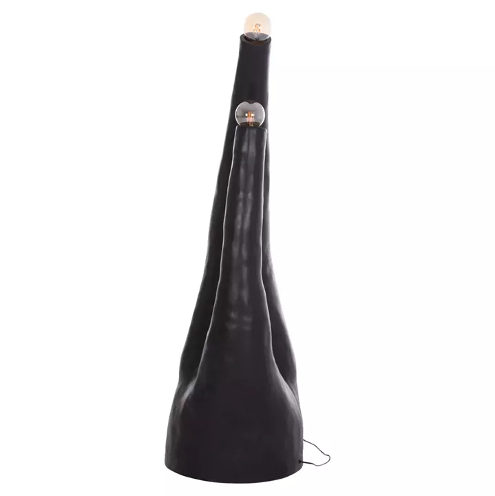 DECORATIVE FLOOR LAMP TUSKEN HM4702.01 FIBER CEMENT-BLACK 50x43x145Hcm.