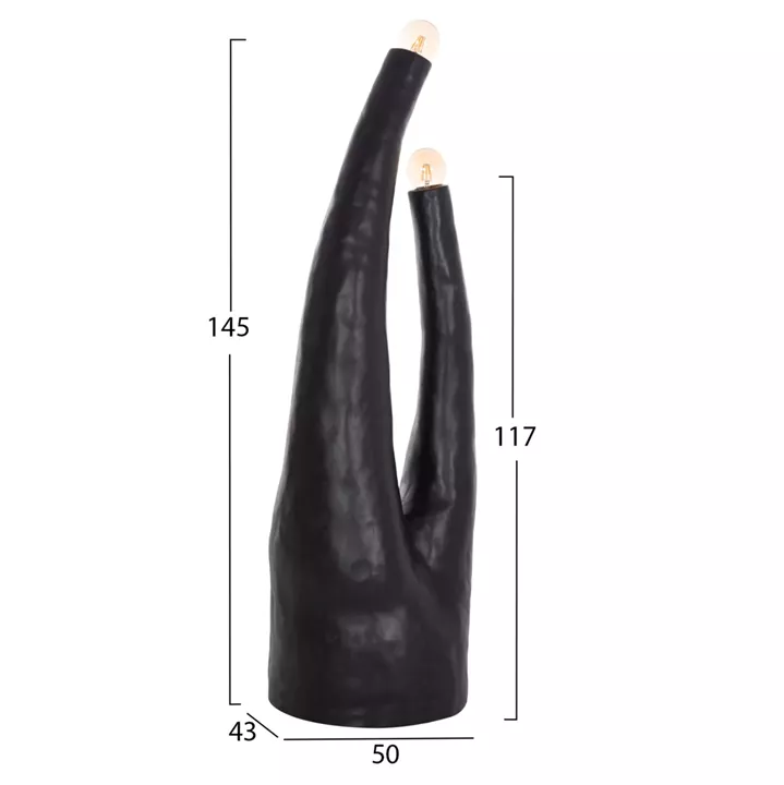 DECORATIVE FLOOR LAMP TUSKEN HM4702.01 FIBER CEMENT-BLACK 50x43x145Hcm.