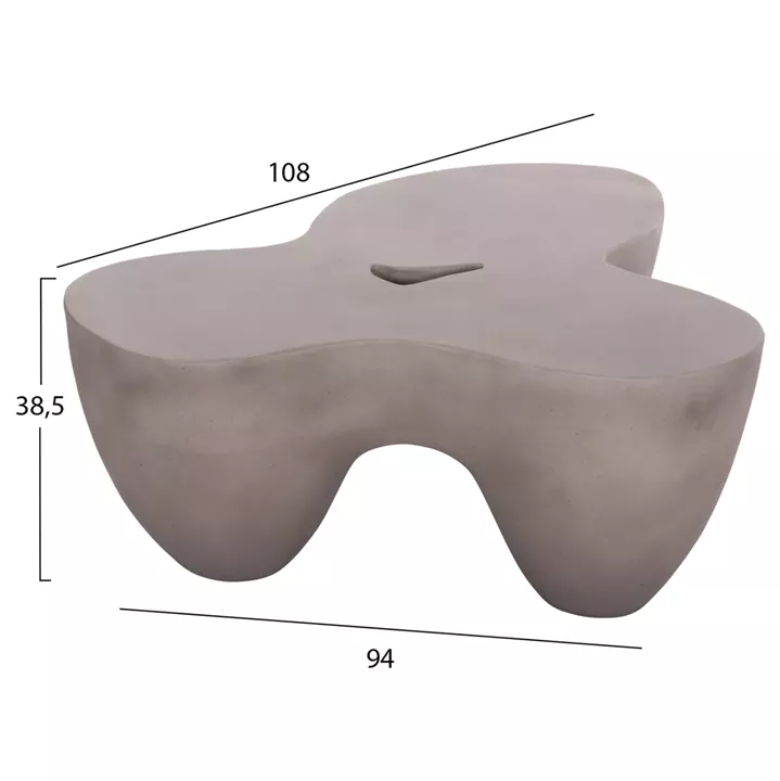 COFFEE TABLE SALLEN HM18161.03 FIBER CEMENT IN GREY--108x94x38.5Hcm.