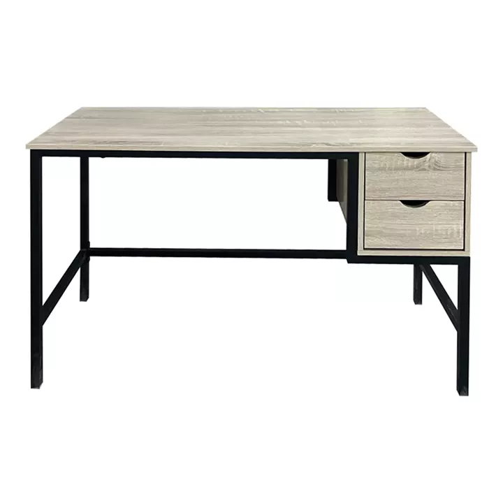 Ramen pakoworld work desk in sonoma shade with black metal legs 120x48x76cm