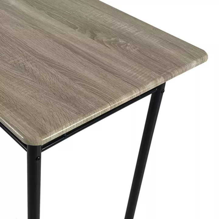 Dining table Roza II pakoworld set of 5 pcs mdf in grey shade with grey metal legs 110x60x74cm