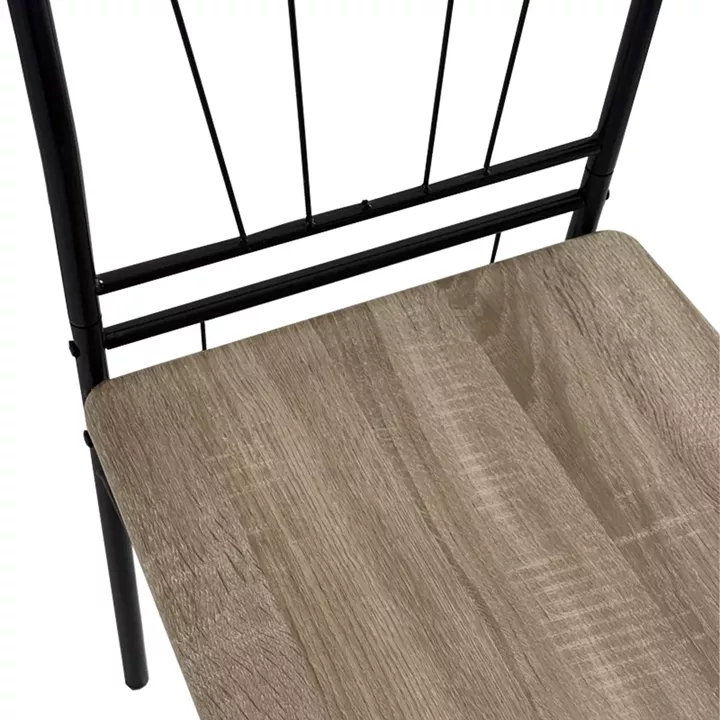 Dining table Roza II pakoworld set of 5 pcs mdf in grey shade with grey metal legs 110x60x74cm
