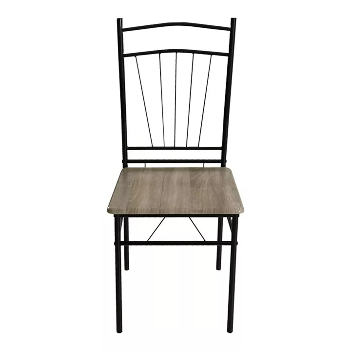 Dining table Roza II pakoworld set of 5 pcs mdf in grey shade with grey metal legs 110x60x74cm