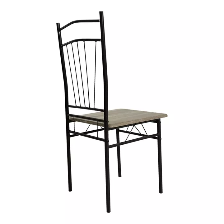Dining table Roza II pakoworld set of 5 pcs mdf in grey shade with grey metal legs 110x60x74cm