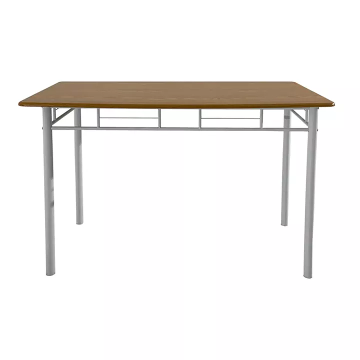 Dining table Roza II pakoworld set of 5 pcs mdf in natural shade with white metal legs 110x60x74cm