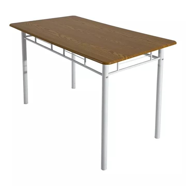 Dining table Roza II pakoworld set of 5 pcs mdf in natural shade with white metal legs 110x60x74cm