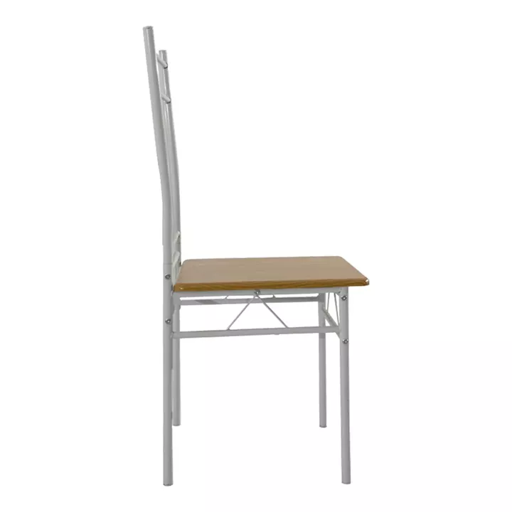 Dining table Roza II pakoworld set of 5 pcs mdf in natural shade with white metal legs 110x60x74cm