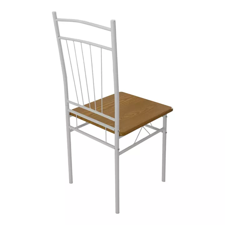 Dining table Roza II pakoworld set of 5 pcs mdf in natural shade with white metal legs 110x60x74cm