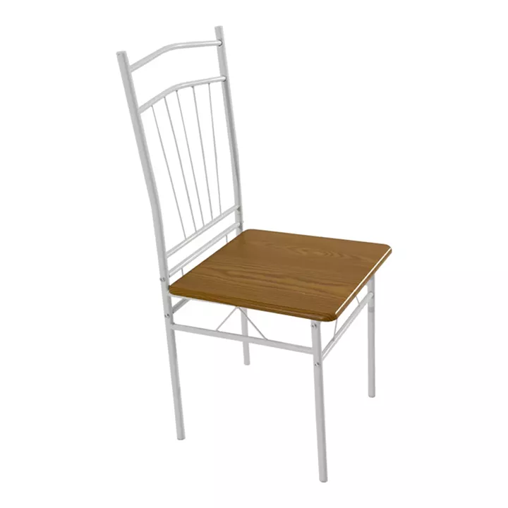 Dining table Roza II pakoworld set of 5 pcs mdf in natural shade with white metal legs 110x60x74cm